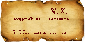 Mogyoróssy Klarissza névjegykártya